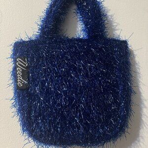Edie Parker Weedie mini Blue Tinsel bag